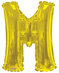 34" GOLD LETTER BALLOON W/HELIUM