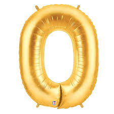 34" GOLD LETTER BALLOON W/HELIUM