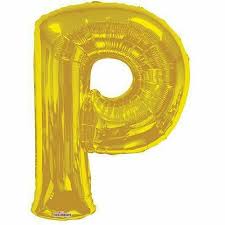 34" GOLD LETTER BALLOON W/HELIUM