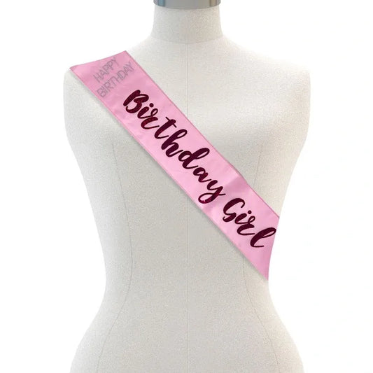 PINK BIRTHDAY GIRL SASH
