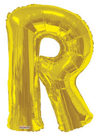 34" GOLD LETTER BALLOON W/HELIUM