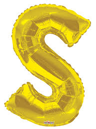 34" GOLD LETTER BALLOON W/HELIUM
