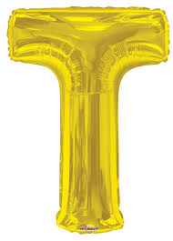 34" GOLD LETTER BALLOON W/HELIUM