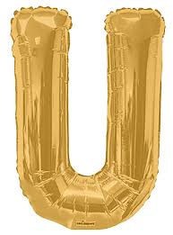34" GOLD LETTER BALLOON W/HELIUM
