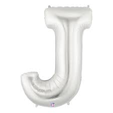 34" SILVER LETTER BALLOON W/HELIUM