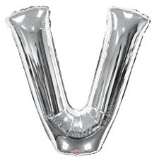 34" SILVER LETTER BALLOON W/HELIUM