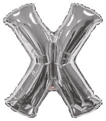 34" SILVER LETTER BALLOON W/HELIUM