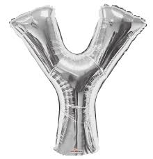 34" SILVER LETTER BALLOON W/HELIUM