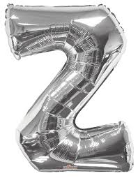 34" SILVER LETTER BALLOON W/HELIUM