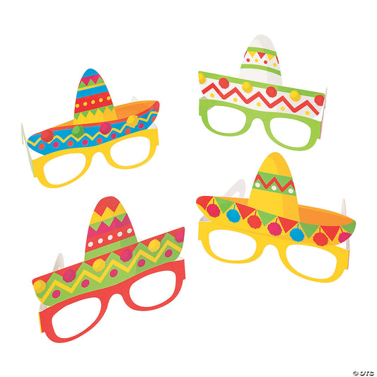 FIESTA PAPER SOMBRERO GLASSES 12CT