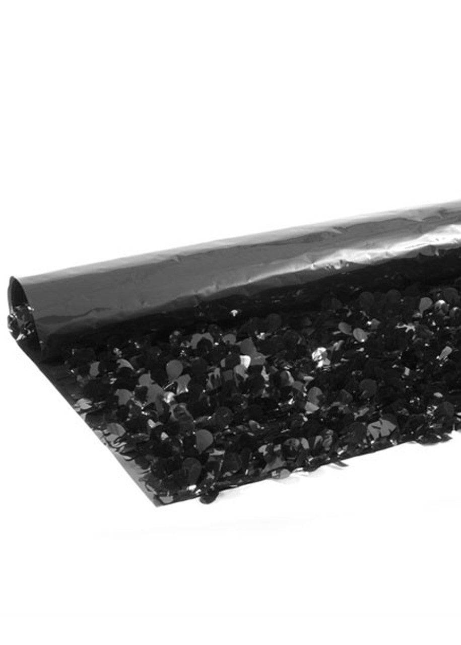 BLACK FLORAL SHEETING 5 YD