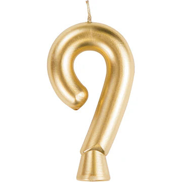 GOLD NUMERAL CANDLE 9