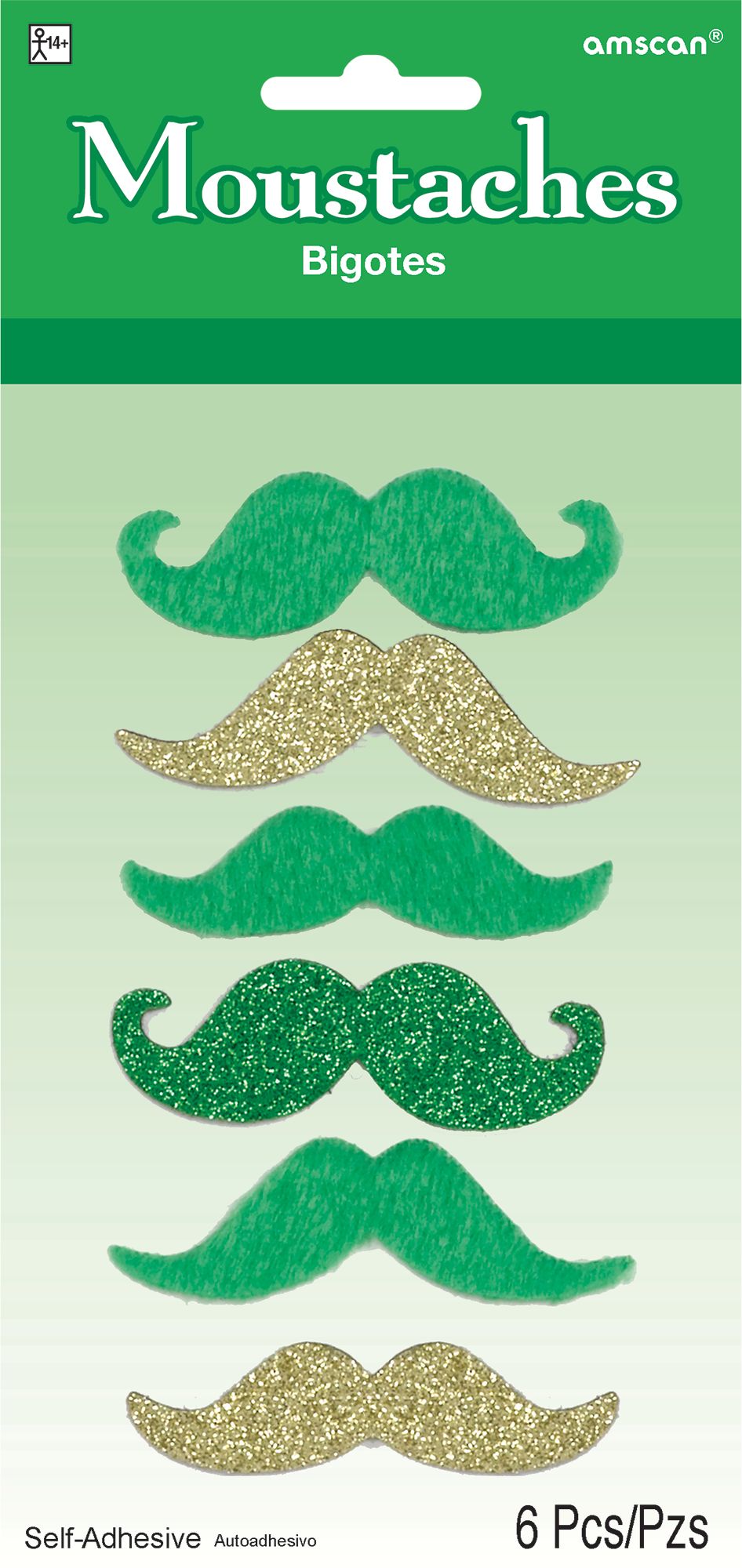 ST. PATS MOUSTACHES 6CT