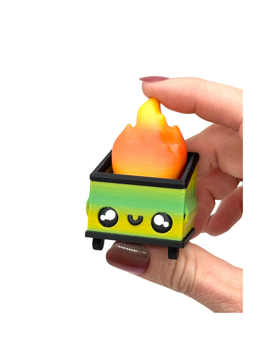 DUMPSTER FIRE CLICKER KEYCHAIN