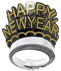 HNY PAPER TIARA - GOLD 6CT