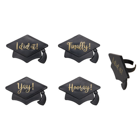 GRAD HAT SAYINGS RINGS 12CT