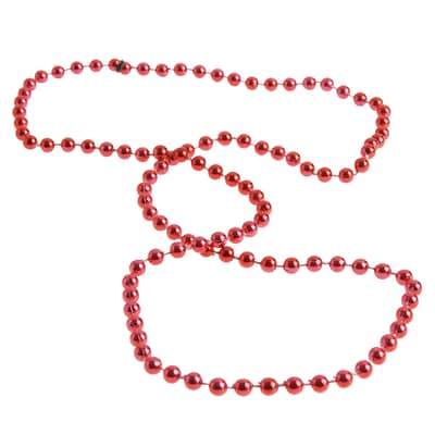 RED METALLIC BEADS 4PK