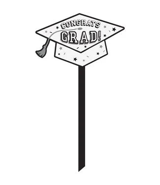 WHITE GRAD LAWN SIGN