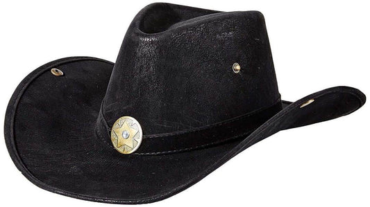 LEATHERLIKE COWHAND HAT BLACK