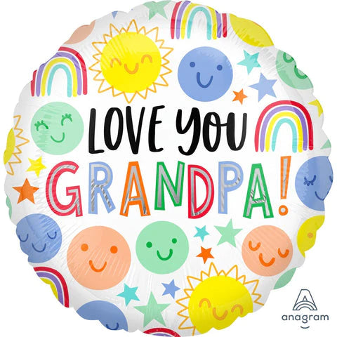LOVE U GRANDPA HAPPY FACES 18"