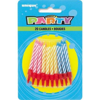 BIRTHDAY CANDLES IN HOLDERS
