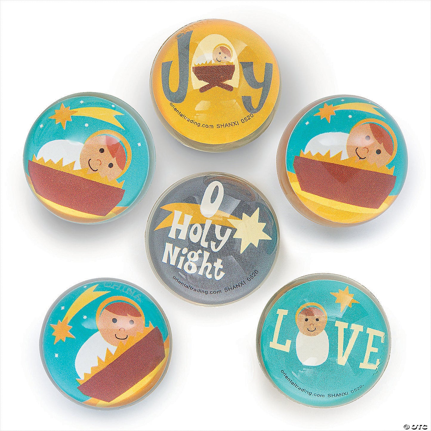 MINI NATIVITY BOUNCY BALLS 12CT