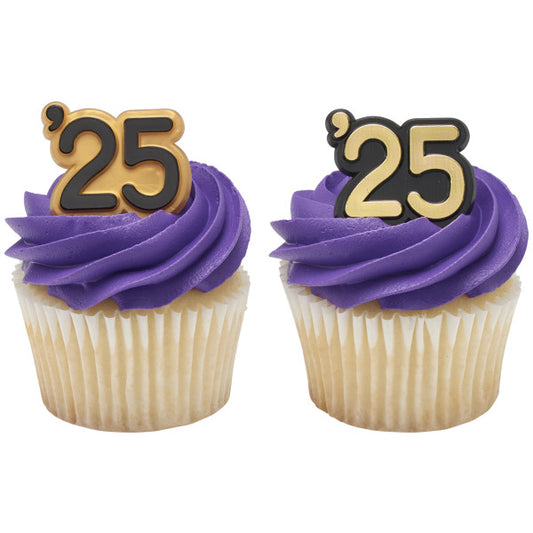 2025 CUPCAKE RINGS BLK/GOLD 12PK