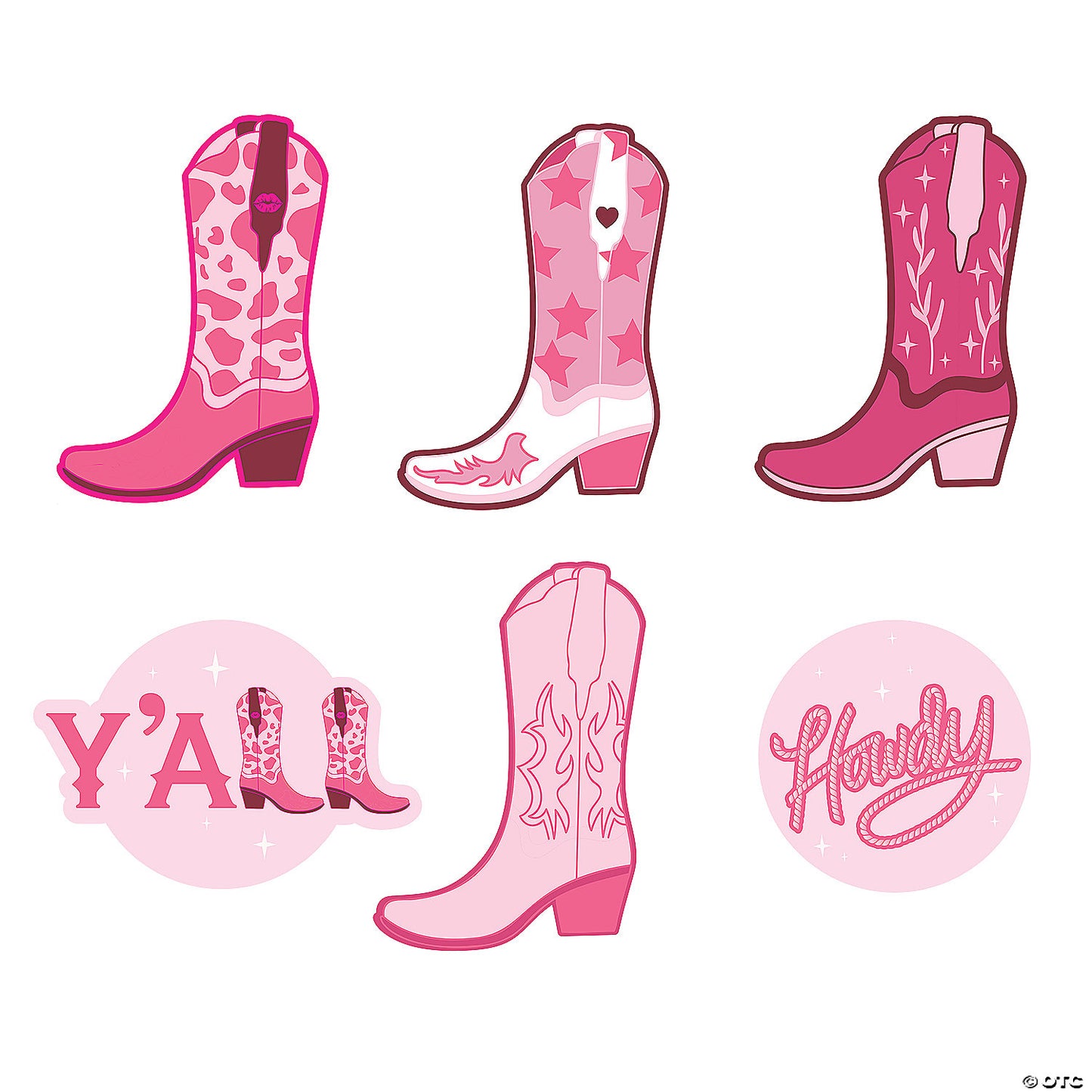 PINK COWGIRL WALL DECOR CUTOUTS