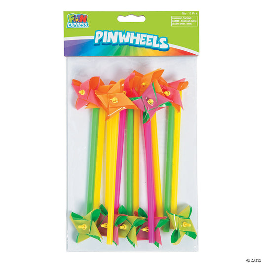 VP PLASTIC MINI NEON PINWHEELS