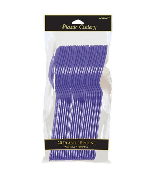 NEW PURPLE PLASTIC SPOONS