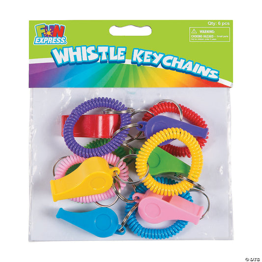 PLASTIC WHISTLE KEYCHAINS