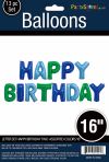 HAPPY BIRTHDAYDAY AIRFILLED 16" SET BLUE/GRN