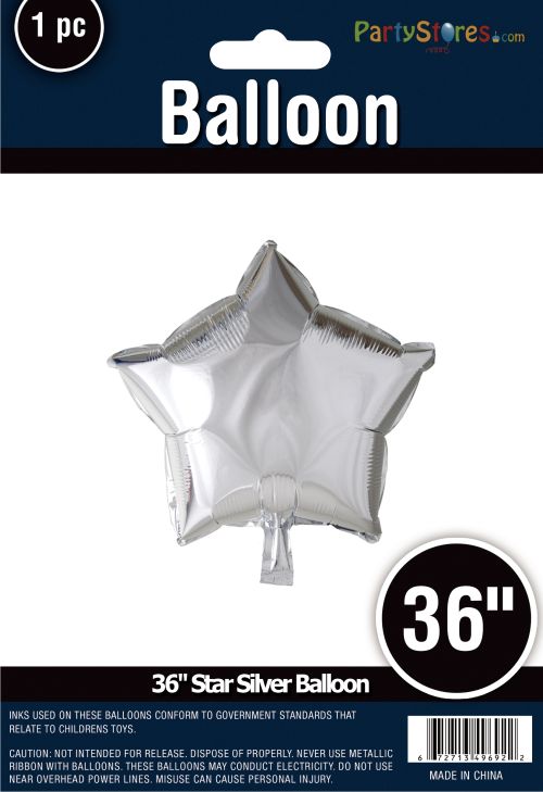 36" STAR MYLAR SILVER