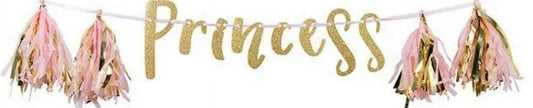 BANNER GLITTER PRINCESS CASTLE