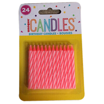 PINK BIRTHDAY CANDLES 24CT