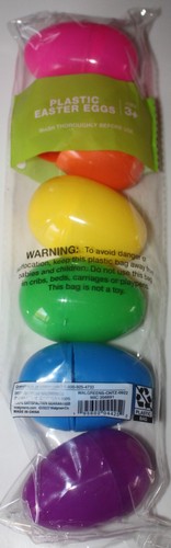 PLASTIC EASTER EGGS 6 CT