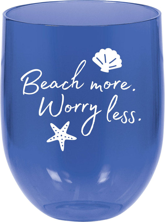 BEACH PLEASE STEMLESS WINE GLAS