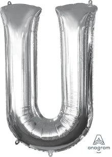 34" SILVER LETTER BALLOON W/HELIUM