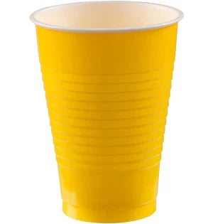 YELLOW SUNSHINE 18OZ PLASTIC CUPS