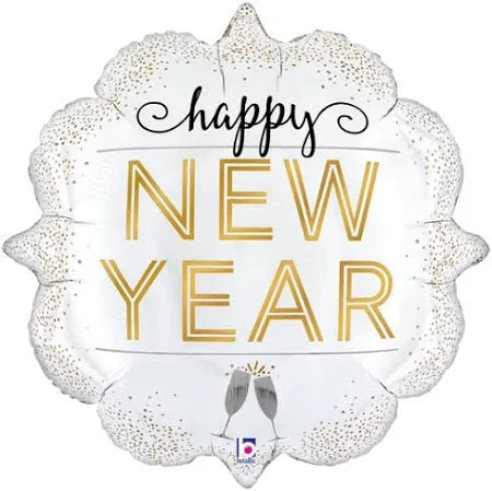 HNY 24" WHT W/ CONFETTI