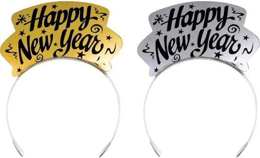 GLD/SLV NEW YEARS TIARAS 6CT