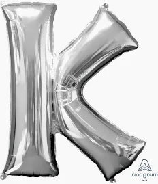 34" SILVER LETTER BALLOON W/HELIUM
