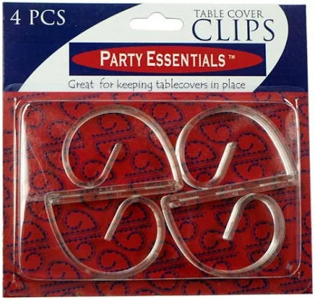 CLEAR TABLECOVER CLIPS 4CT