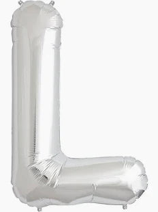 34" SILVER LETTER BALLOON W/HELIUM