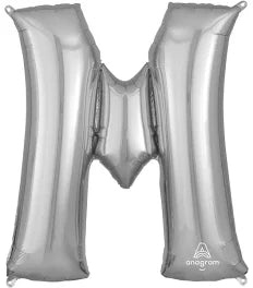 34" SILVER LETTER BALLOON W/HELIUM