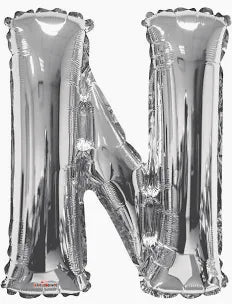 34" SILVER LETTER BALLOON W/HELIUM