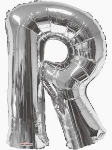34" SILVER LETTER BALLOON W/HELIUM
