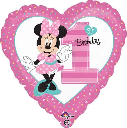 MINNIE MOUSE 1ST DAY 18" MYLAR
