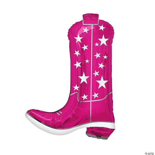 HOT PINK COWGIRL BOOT SHP 26" MYLAR