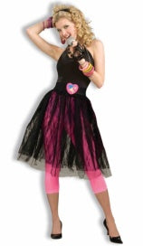 80S POPSTAR BLACK SKIRT ADULT STANDARD